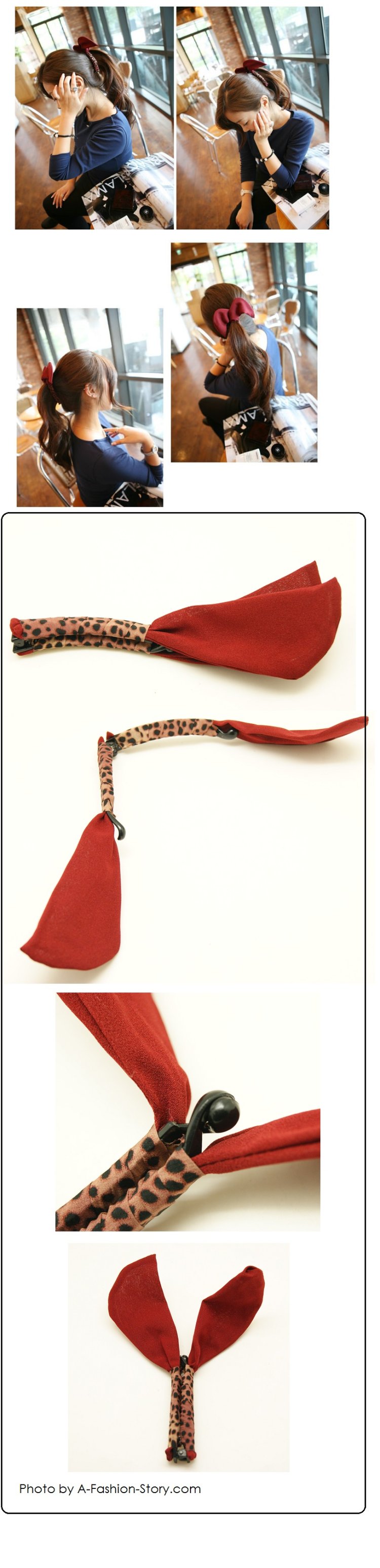 A49162 Bunny red hairclip korean accessories malaysia wholesale