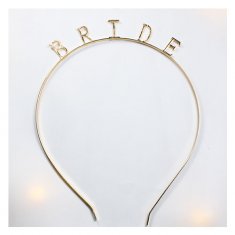 A-BB-400 Gold Simple Bride Wording Wedding Headband