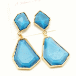 P95601 Blue chunky korean light gold earstuds malaysia blogshop