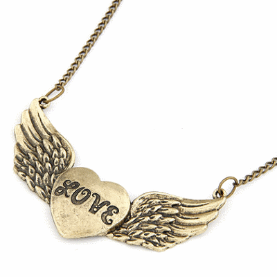 C10052271 Love wing vintage heart long necklace malaysia shop - Click Image to Close