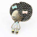 P81286 Bronze doll cute colourful chunkr korea ring wholesale
