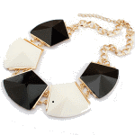 P95645 Black white beads choker elegance korean necklace brunei